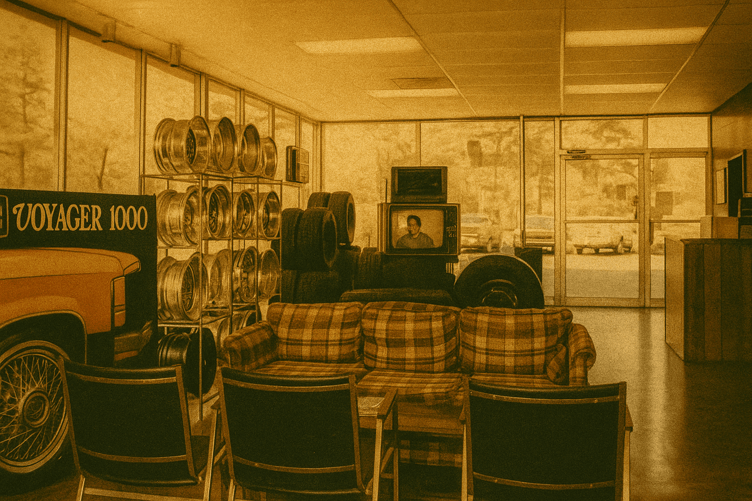 Vintage photo of the original Howard Motor shop